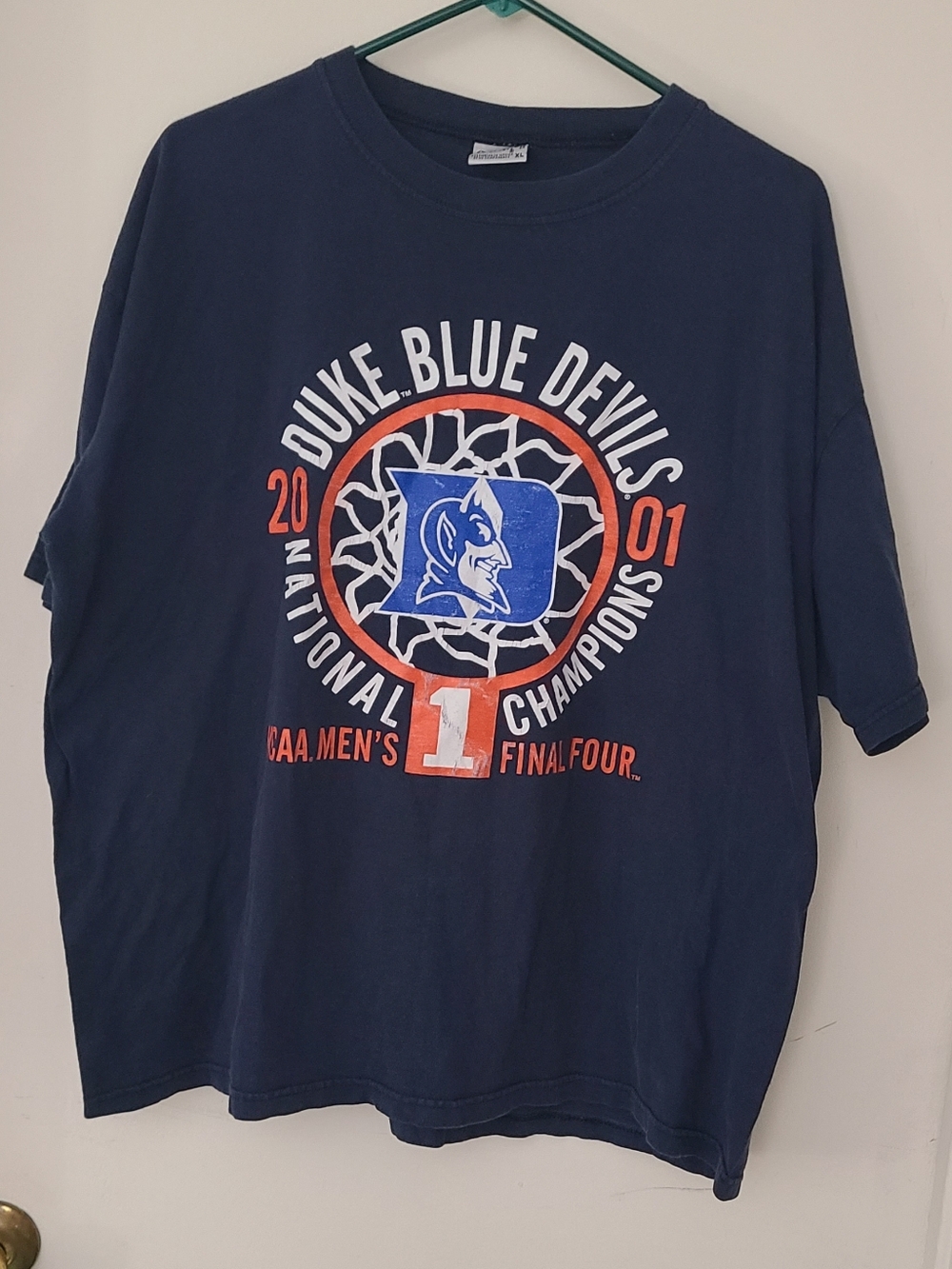 Vintage Duke Blue Devils Shirt Mens Large Navy Basketball Final Four 2001 NCAA